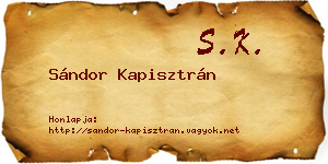 Sándor Kapisztrán névjegykártya